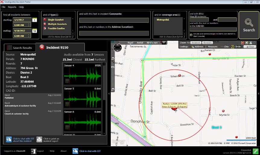 Shotspotter screenshot